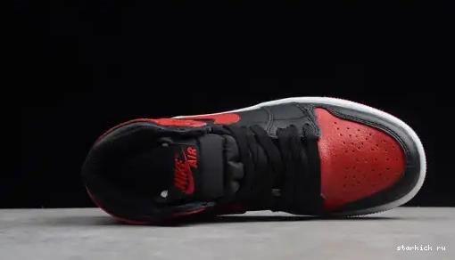 001 Jordan OG 1 Retro Bred High 001 Red Banned Black Air 555088  555088 Kid Kids  0513